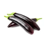 Melanzane lunghe di colore viola con picciolo verde